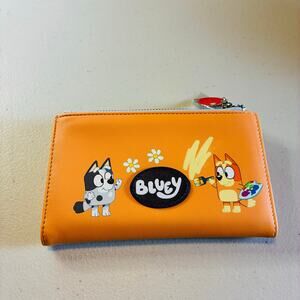 Bluey & Friends Wallet Bingo Muffin Characters Orange Zip Coin Pocket Charm